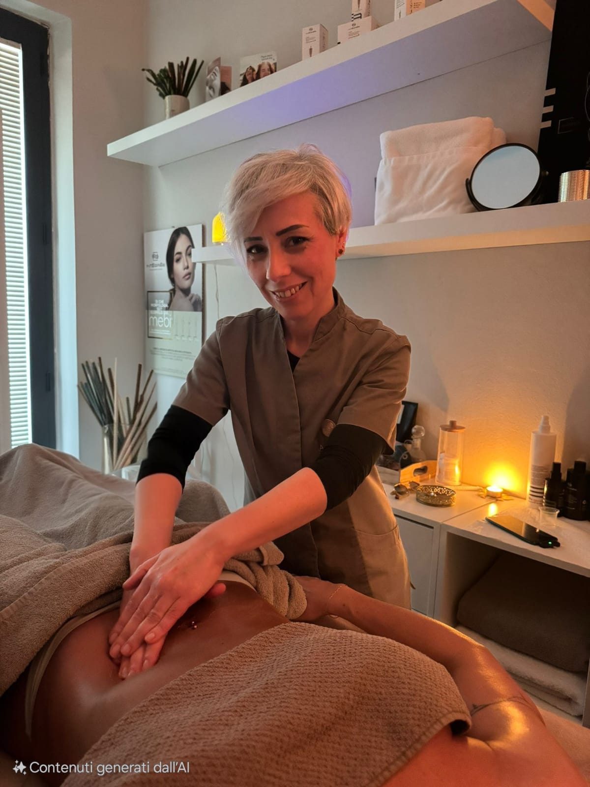 Michela durante un trattamento corpo nel centro Salèst di Lucca